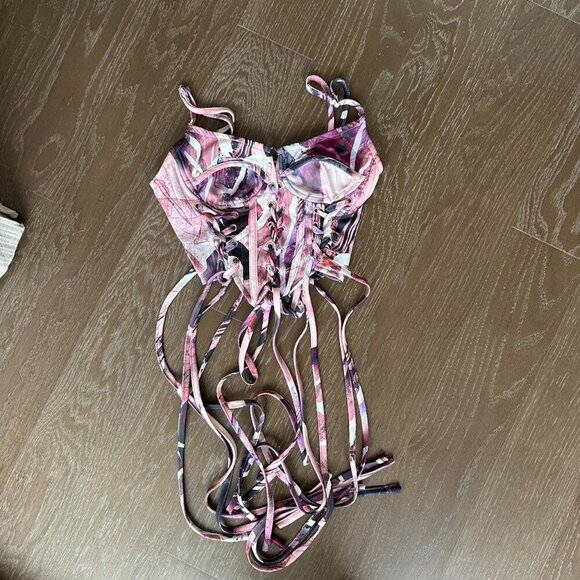Pink And White Corset Top - Picture 3 of 5